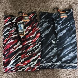 Red and Gray Camouflage Athletic Shorts